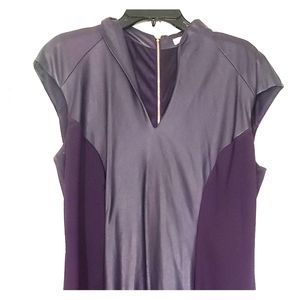 Faux Leather Panel Sheath Dress